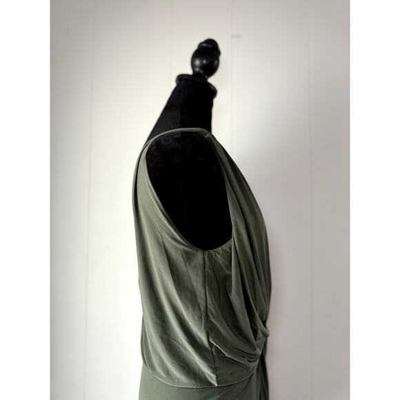 MISA Los Angeles Olive Green Lisa Front Knot Dress Size M - Picture 4 of 8